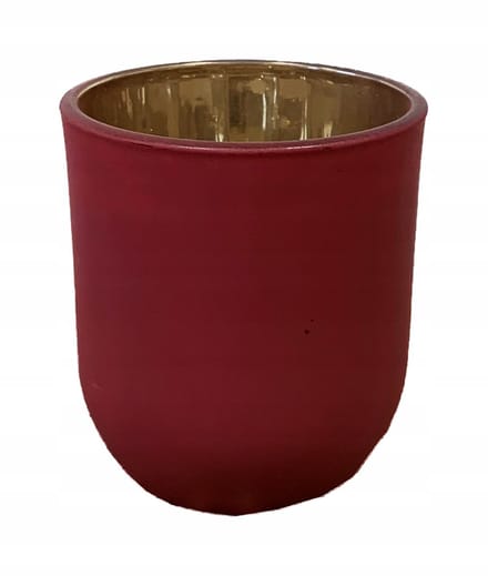 Concord - Glazen Theelichthouder - Rood - Cilinder - 10x7,5 cm