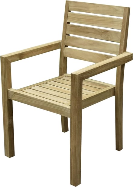 Montana dining tuinstoel teak met brede latten