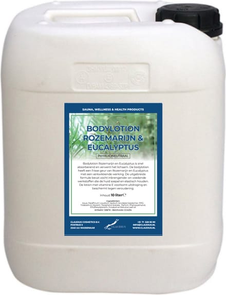 Bodylotion Rozemarijn & Eucalyptus 10 Liter - navulling