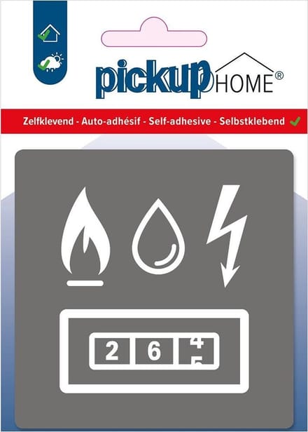 Pickup Meterkast grijs - 90x90 mm Pictogram Route Acryl