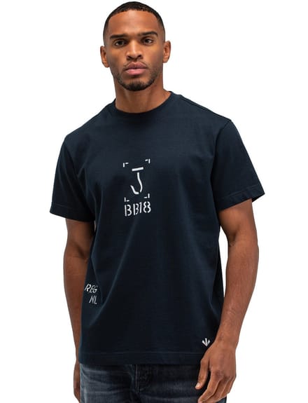 shirt donkerblauw Butcher of blue effen katoen