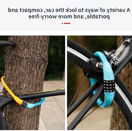 Fietsslot Combinatie - Diefstalpreventie - Fietsbeveiliging - 4-cijferige code - 60 cm lengte - Blauw