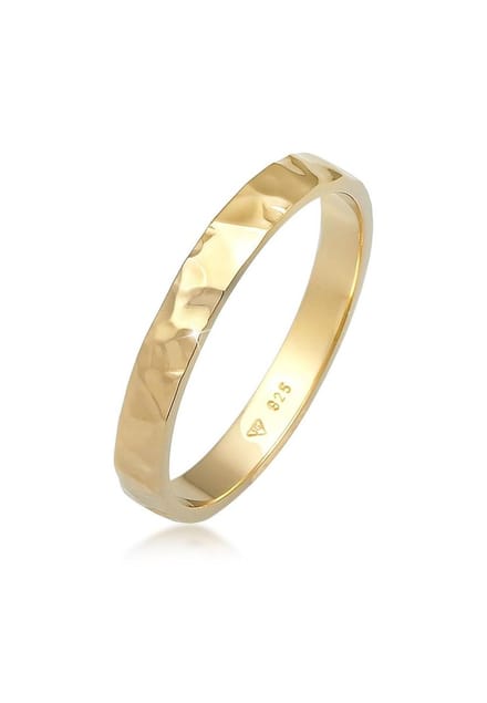 Elli - Ring - Dames band basis fijn gehamerd trend in 925 sterling zilver - Dames