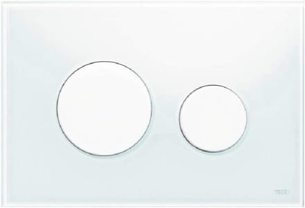 Inbouwbedieningsplaat WC Glas Wit met Dubbele Spoeltechniek