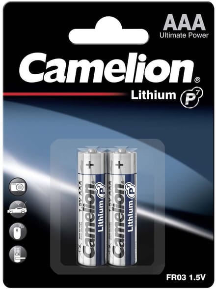 Camelion P7 AAA - LR3 Lithium 1,5V batterijen - 2 stuks