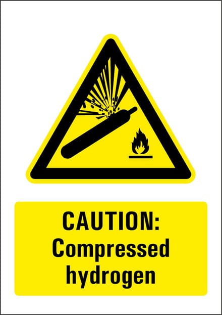 Compressed hydrogen sticker 148 x 210 mm