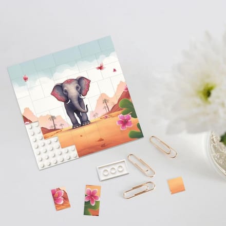 Bouwsteen Puzzel - Fotoblok - Decoratie Maken - Dubbelzijdig Ontwerp - S - Wit