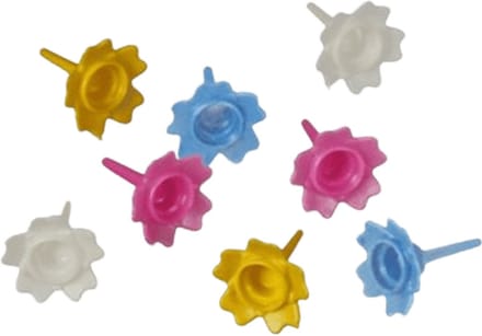 Kaarsjeshouders - geel-wit-roze-blauw - 12 stuks totaal