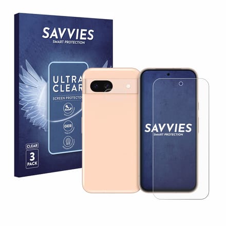 Savvies - Screenprotector voor Google Pixel 8a (Voor+Camera) - Folie Beschermfolie transparant 6 Stuks
