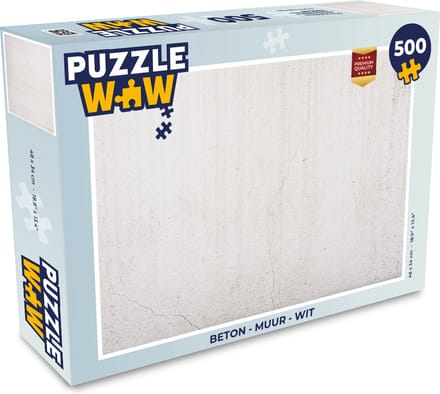 Puzzel Beton - Muur - Wit - Legpuzzel - Puzzel 500 stukjes