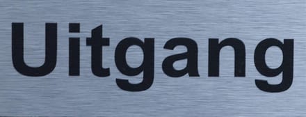 Aluminium-Plaat Uitgang - Deurbord - Infoplaat - 13 x 5 cm