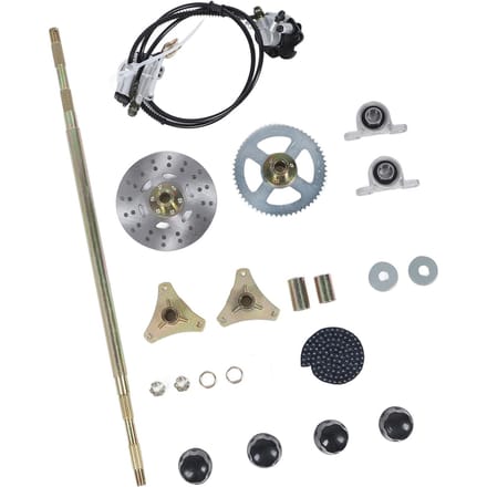 29in Go Kart Achterste Live As Assemblage Kit As Tandwiel Ketting Remschijf Remklauw Wielnaven gray