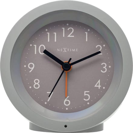Tafelwekker Ø10,5 cm x 3,6 cm - Stil - Verlicht Wijzerplaat - Grijs - ABS - NeXtime Circle