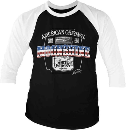 Moonshiners Raglan top -S- American Original Moonshine Zwart/Wit