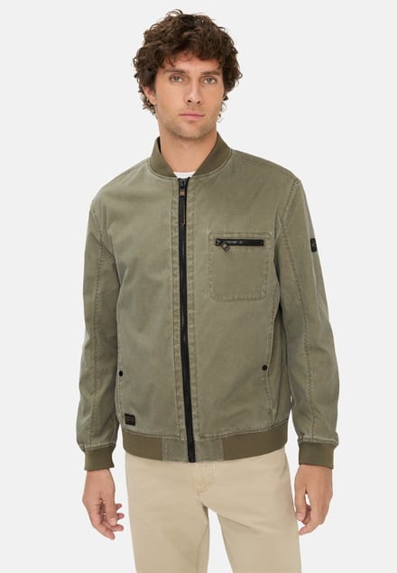 camel active Blouson met bomberkraag van ribstop - Maat menswear-48 - Olijfgroen