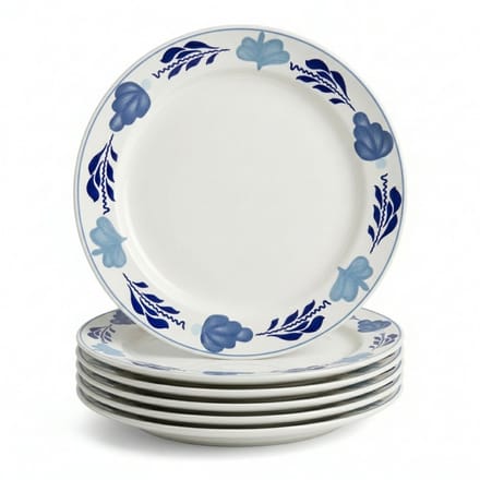 Royal Boch Boerenblauw Bord plat 21cm set van 6