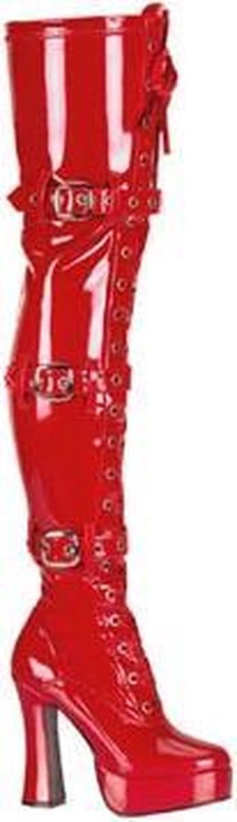 pleaser - ELECTRA-3028 Plateau overknee Laarzen - US 14 - 45 Shoes - Rood