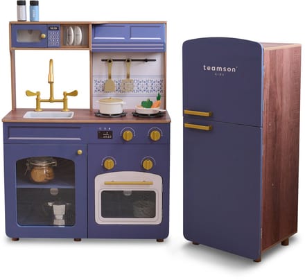 Teamson Kids Normandy Houten Speelkeuken Met Accessoires - Rollenspel Speelgoed - Blauw