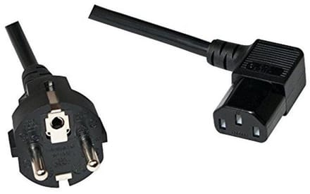 Netsnoer Stroomkabel - Apparaat Kabel - Apparaten Aansluiten - Haakse Connector - 5 meter - Zwart