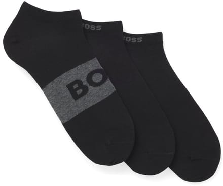 Hugo Boss heren BOSS 3P sneakersokken logo zwart
