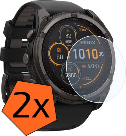 Screenprotector - Geschikt voor Garmin Fenix 8 Solar (51 mm) Screenprotector Bescherm Glas - Screen Protector Geschikt voor Garmin Fenix 8 Solar Screenprotector Tempered Glass - 2 PACK