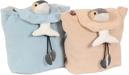 PIA Soft Toys – Set van 2 Pluche Dolfijn rugzakken 2 ass. 30 cm