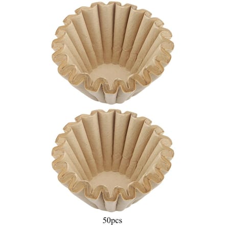 50 stuks Wegwerp Koffiefilters van Houtvezel Beker Vervanging (L) beige