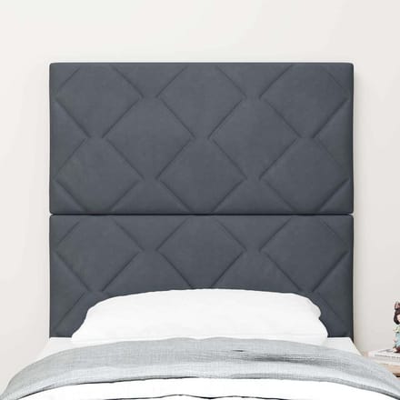 vidaXL - LED - Hoofdbord - Donkergrijs - 80 - cm - Fluweel
