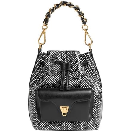 Handbag Elaphe Printed Leather/Calf Smooth Leather