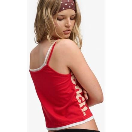 Superdry Bench Aansluitend Cami Laag Topje Red Grootte: S