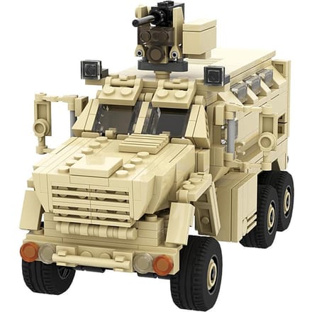 MOC Militaire Voertuig Serie Blokken BAE Systems Caiman w. CROWS Tank Mijn-bestendig Ambush Beschermd Constructie Blok Speelgoed beige