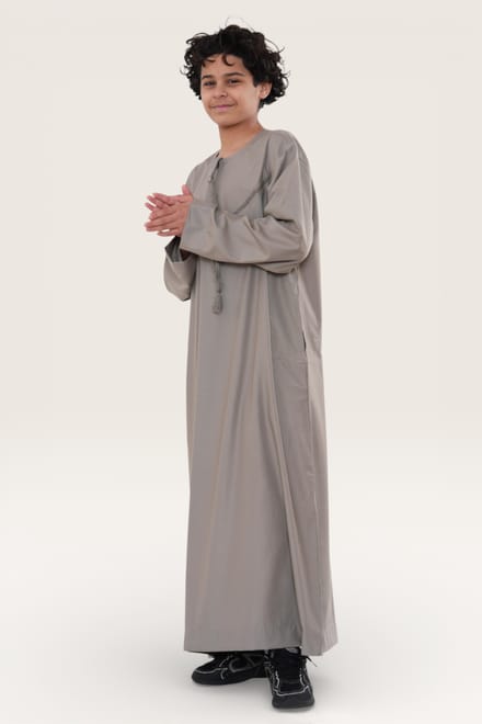 Kinderen jongens Eid Beige Marokkaanse Thobe Robe Djellaba Ramadan Eid Jubba- K-HM10