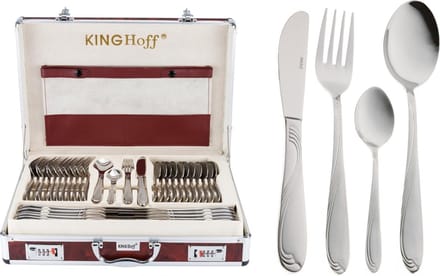 KINGHOFF 3554 - luxe bestekset koffer - 72 delig - 12 persoons - Modern bestek