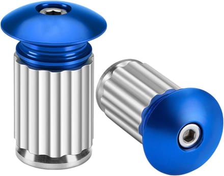 Fietsstuur Eindkappen - Stuurpluggen Aluminium - Verbeterde Grip - Waterdichte Expansie - Standaard Maat - Blauw