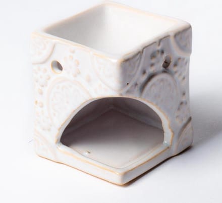 Aromabrander voor Smeltkaarsjes Bloemen Wit (8 x 6,5 cm)