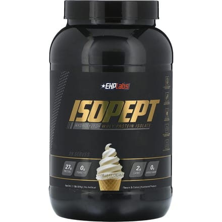 EHPlabs, IsoPept, gehydrolyseerd wei-eiwitisolaat, vanille-ijs, 2,15 lb (974 g)