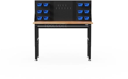 Heavy duty werkbank 152 cm, met een lade en achterwan