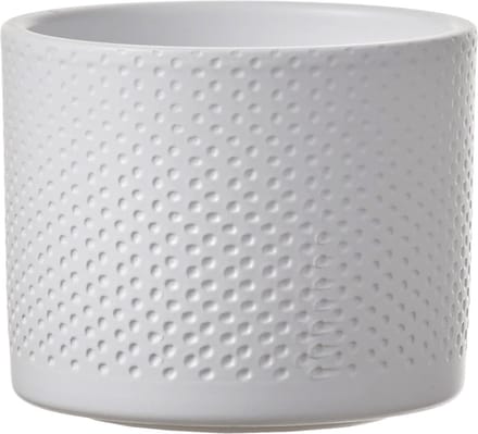 Mica Decorations Bloempot - wit - relief - keramiek - 12 x 10 cm - plantenpotten binnen