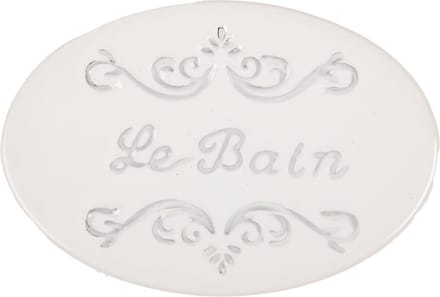 Clayre & Eef Zeepbakje 13x9x3 cm Wit Keramiek