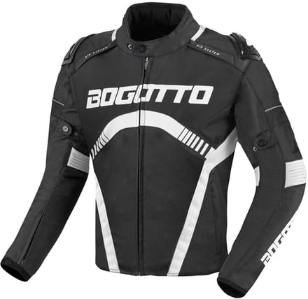 Bogotto Boomerang Waterdichte Zwart Wit Textiele Motorjas - Jas