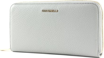 COCCINELLE Portemonnee Metallic Soft Zip Around Wallet Dolphin Grijs