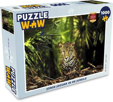 Puzzel Jonge jaguar in de jungle - Legpuzzel - Puzzel 1000 stukjes volwassenen