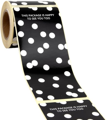 100x sluitsticker Dots Zwart-Wit