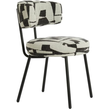 Light & Living - Eetkamerstoel HARVIE - 57x55x77 cm - Zwart/ Wit