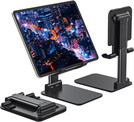 Tablet houder - Telefoonhouder - Telefoonstandaard tablet standaard - iPhone Houder - Tablethouder - Bureau / Tafel Standaard Zwart