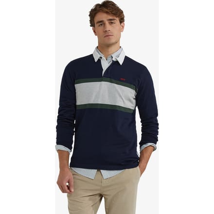 McGregor Colourblock Rugby Navy Größe: S | Longsleeves Outlet | Herren | Blau