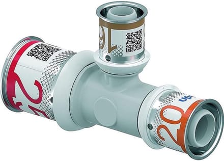 Uponor S-press Plus PPSU T-stuk - 25x16x20mm pers composiet