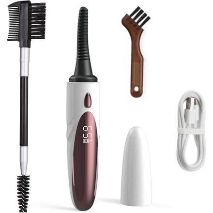 Elektrische wimperkruller Verwarmde wimperkruller Slimme wimperkruller met scherm 4 temperatuur wit