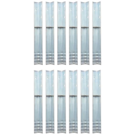 vidaXL - Grondanker - L-vormig - 5x5x50 - cm - gegalvaniseerd - staal - 12 - st