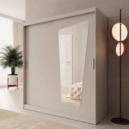 Meubella - Moyo - Kledingkast - 2 schuifdeuren - Beige - 180x62x200 cm